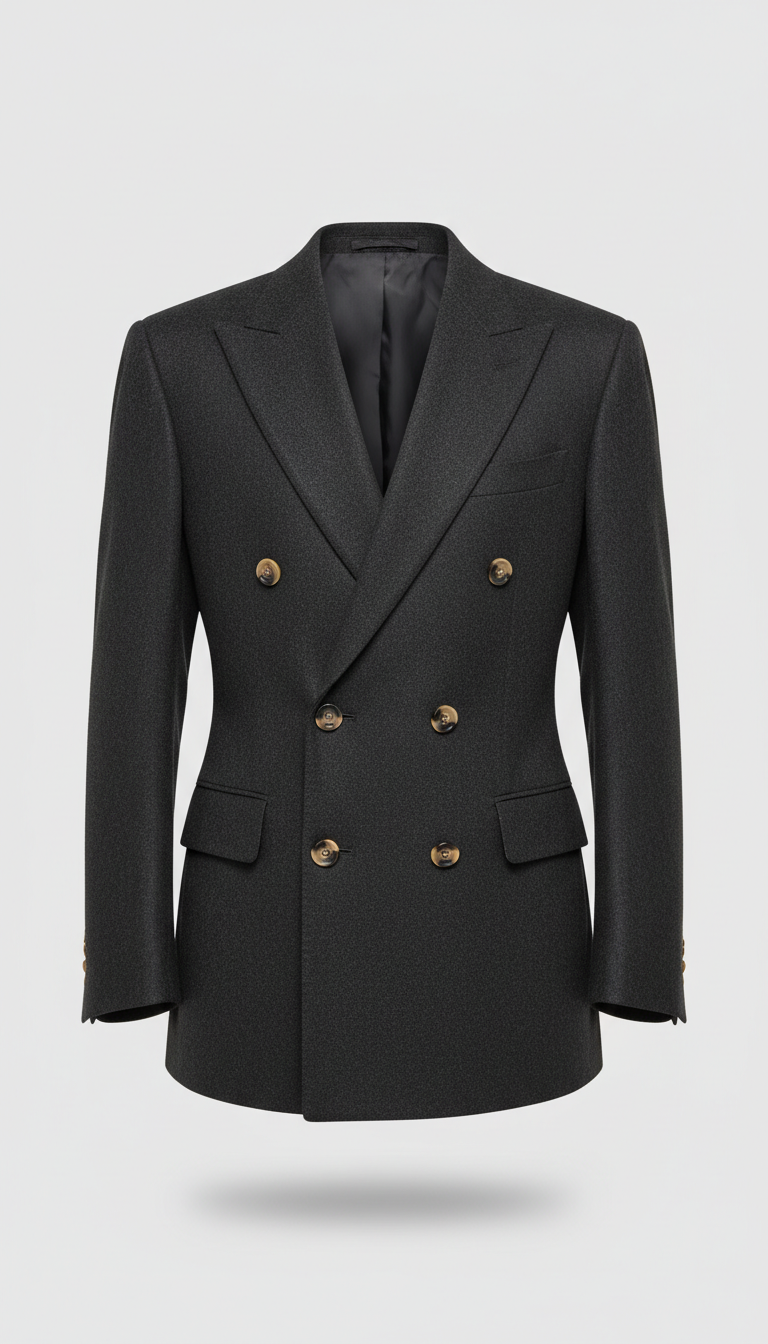 Italian Wool Double-Breasted Blazer