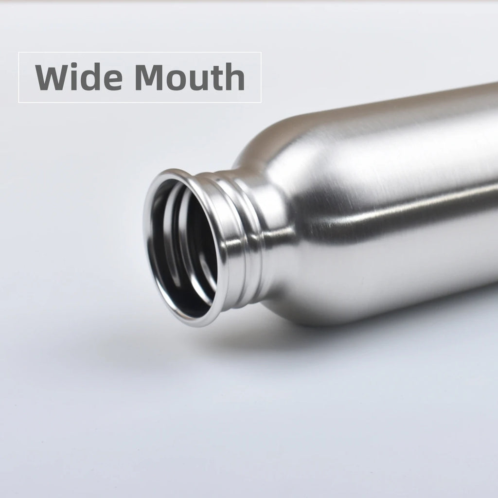 Stainless Steel Water Bottle 350-2000ml Big Mouth Single Wall Drinking Bottle Sports Bottle Flasks with All Steel Lid
