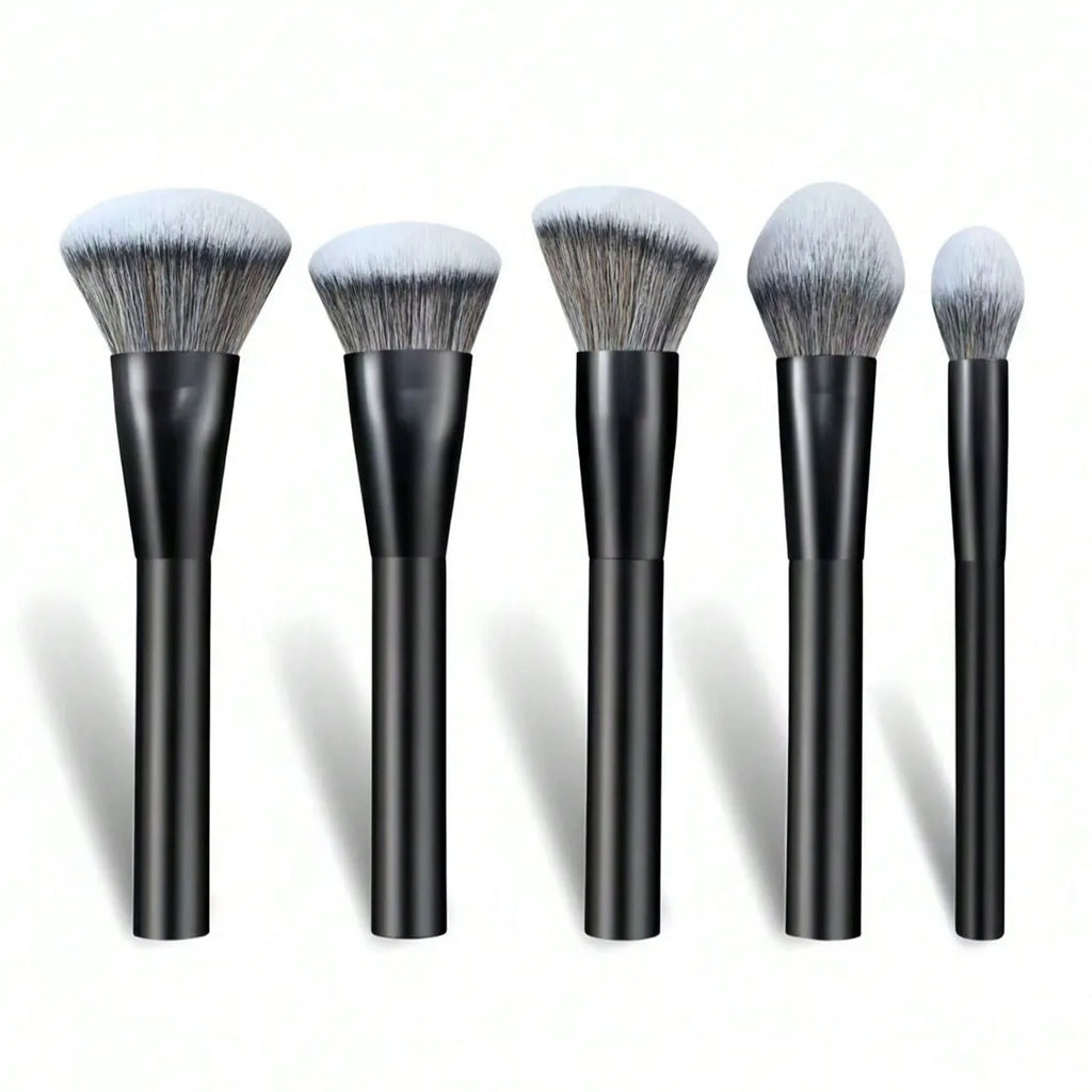 5-Piece Facial Makeup Brush Set: Foundation Brush, Powder Brush, Blush Brush, Concealer Brush, Contour Brush, Blending Brush. High-End Makeup Brushes with Oil-Sprayed Handles for a Comfortable Feel. Professional-Grade Makeup