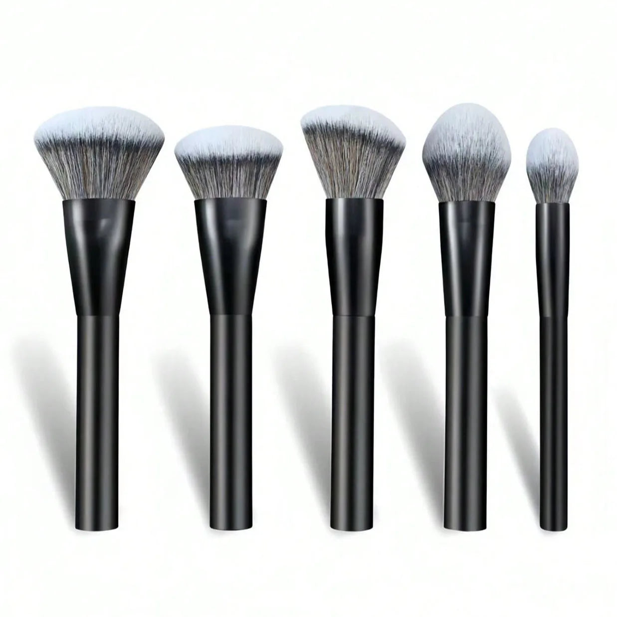 5-Piece Facial Makeup Brush Set: Foundation Brush, Powder Brush, Blush Brush, Concealer Brush, Contour Brush, Blending Brush. High-End Makeup Brushes with Oil-Sprayed Handles for a Comfortable Feel. Professional-Grade Makeup