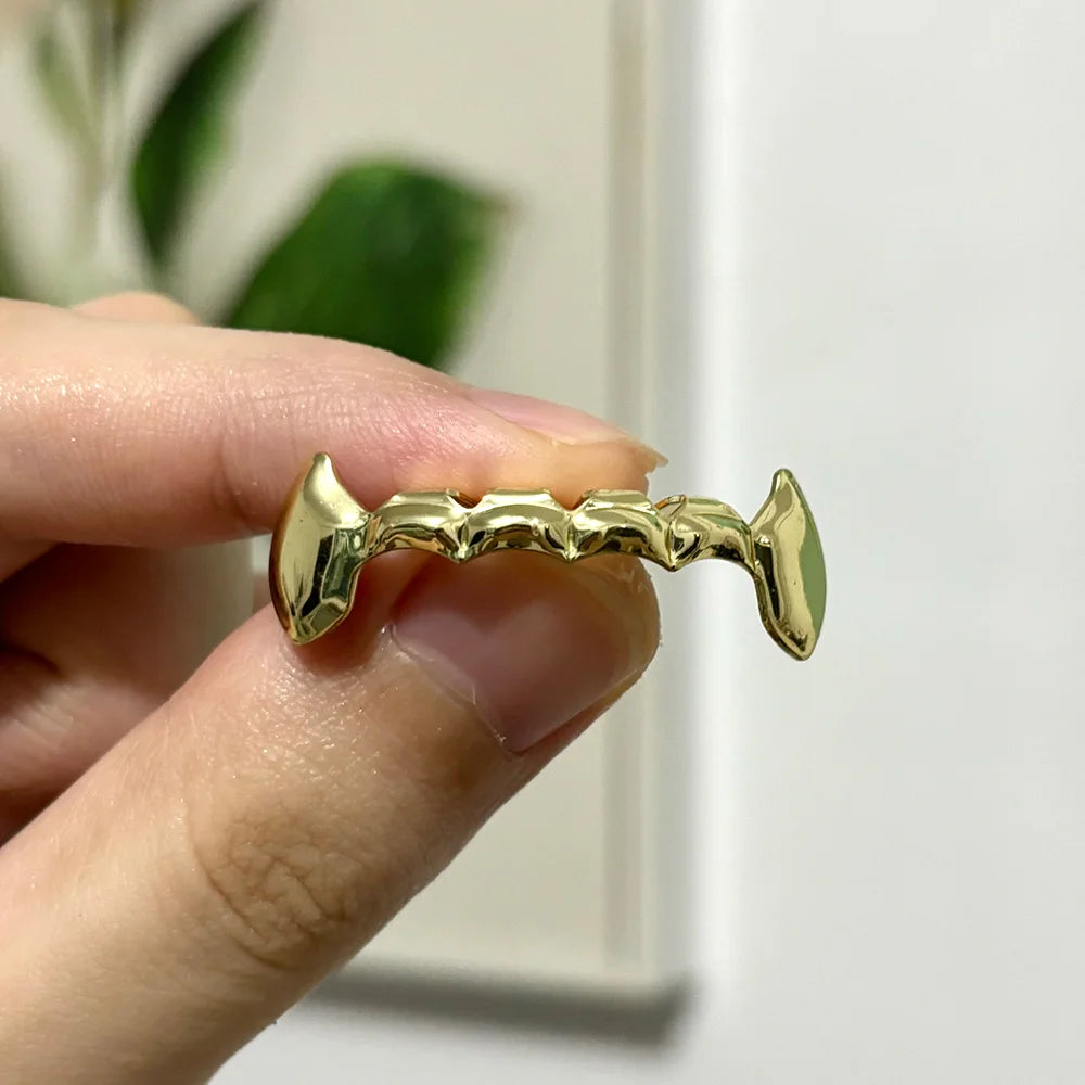 RACHELZ Hip Hop DIY Single Hollow Zircon Grillz Teeth Punk Top Bottom CZ Stone Tooth Caps Jewelry Women Men Halloween Gift
