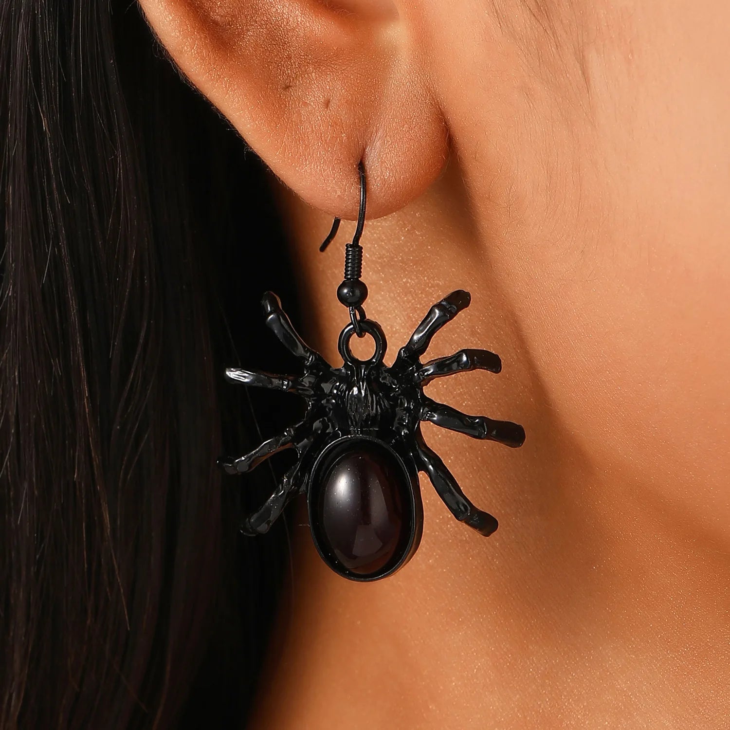 New Gothic Style Bat Spider Pendant Earrings, Personalized Dark Women's Accessories Halloween Personalized Earrings Wholesale