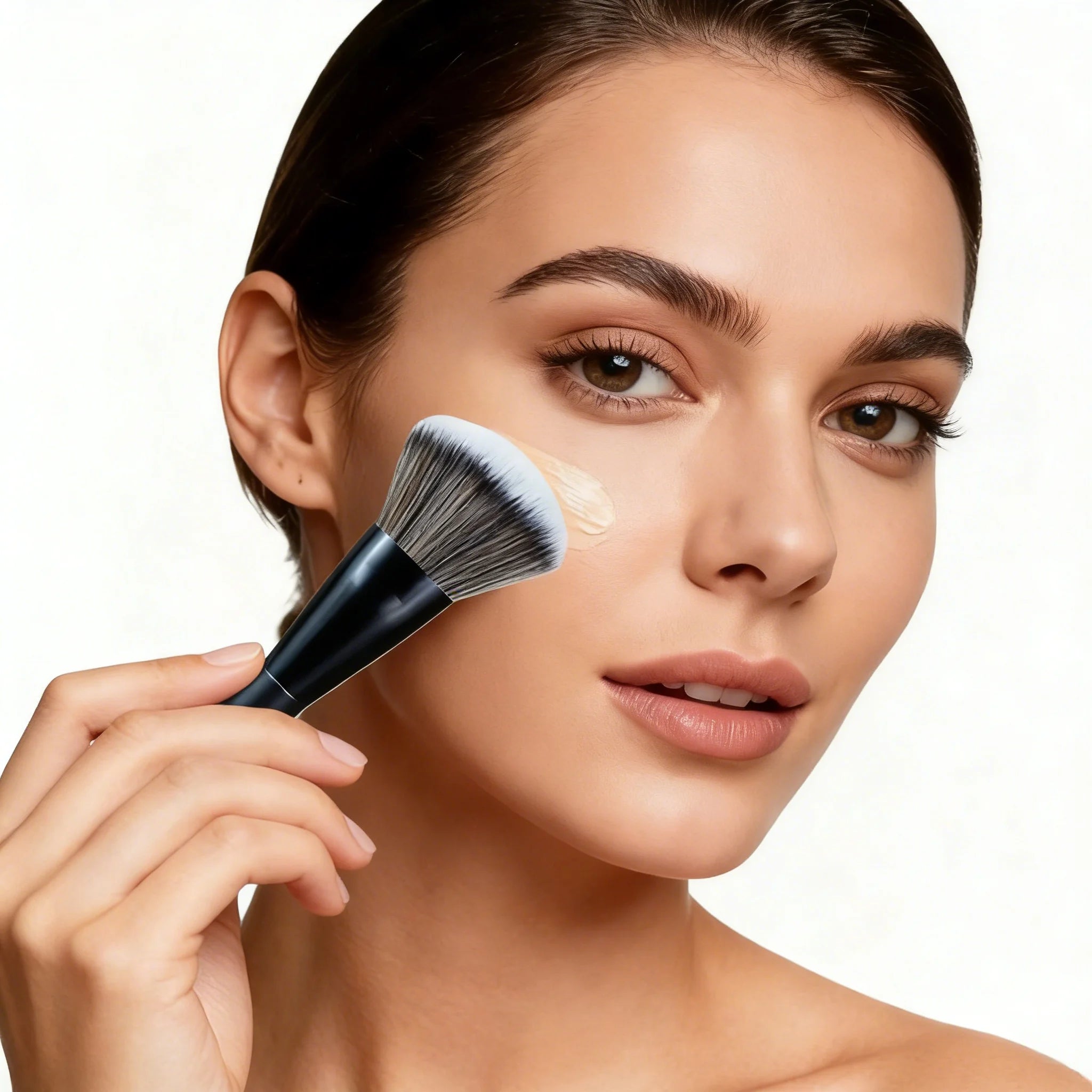 5-Piece Facial Makeup Brush Set: Foundation Brush, Powder Brush, Blush Brush, Concealer Brush, Contour Brush, Blending Brush. High-End Makeup Brushes with Oil-Sprayed Handles for a Comfortable Feel. Professional-Grade Makeup