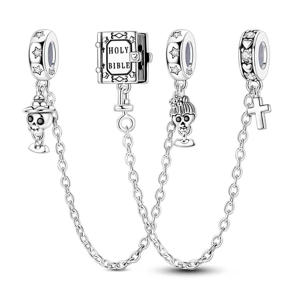 Original Charms Bead 925 Sterling Silver Inlaid Zirconium Halloween Pumpkin Head Pendants Fit Bracelet Jewelry Gift Marking