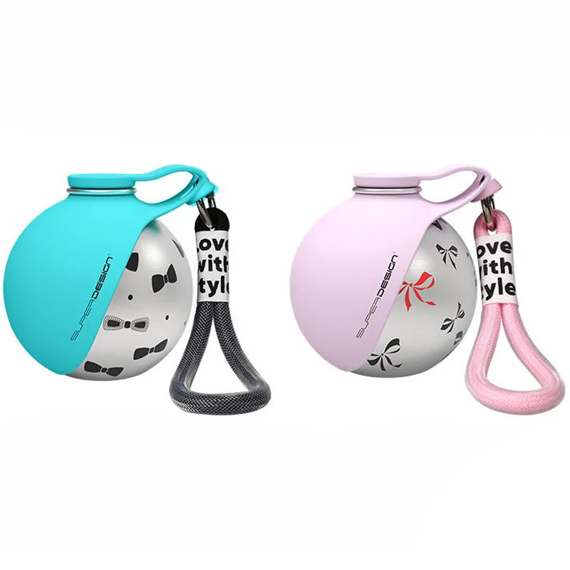 Small Dog Water Bottle 285ML Stainless Steel/PETG Convenient Dog Drink Dispenser Puppy Travel Portable Water Bowl