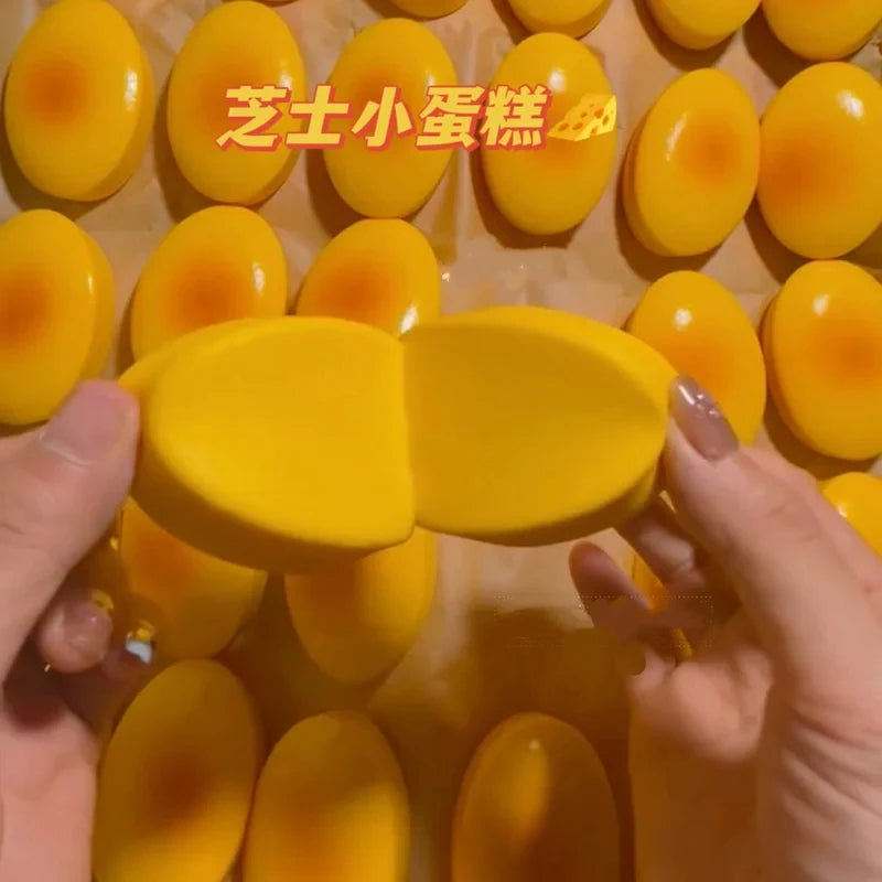 Squishy Cheese Bread Squeeze Toy, Slow Rising Soft Fidget Toy Stress Relief Sensory Toys for Kids Adults