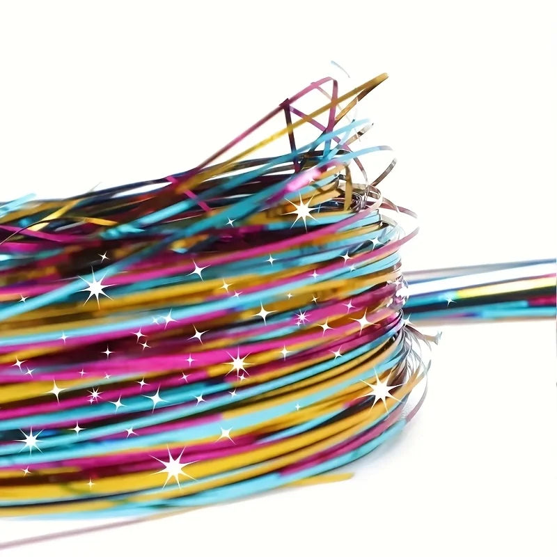 gold and silver hair sequin set with 8 pieces of 1600 strands of sparkling hair for Christmas and Halloween parties