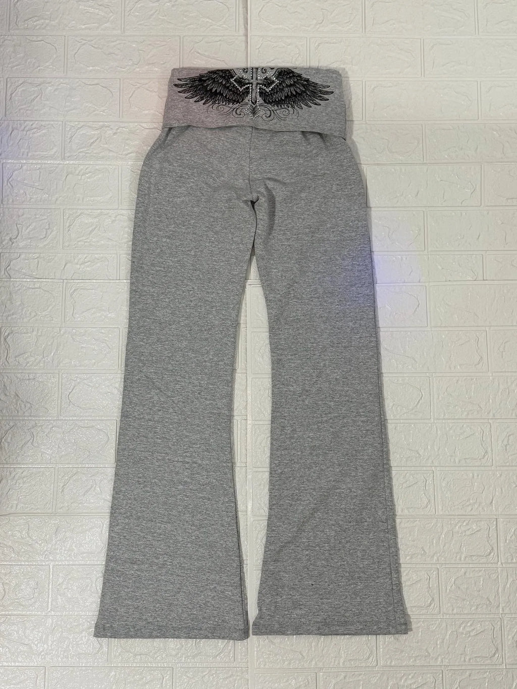 South Korea Y2K Women's Pants, Casual Pants, Yoga Pants, Slight Flare Pants, Minimalist Print New Style, Highlighting Silhouette