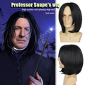 Wizard Wig Synthetic Dark Professor Severus Costume Wig For Adults Assassin Wick Costume Mens Black Wig Halloween Cosplay Wig