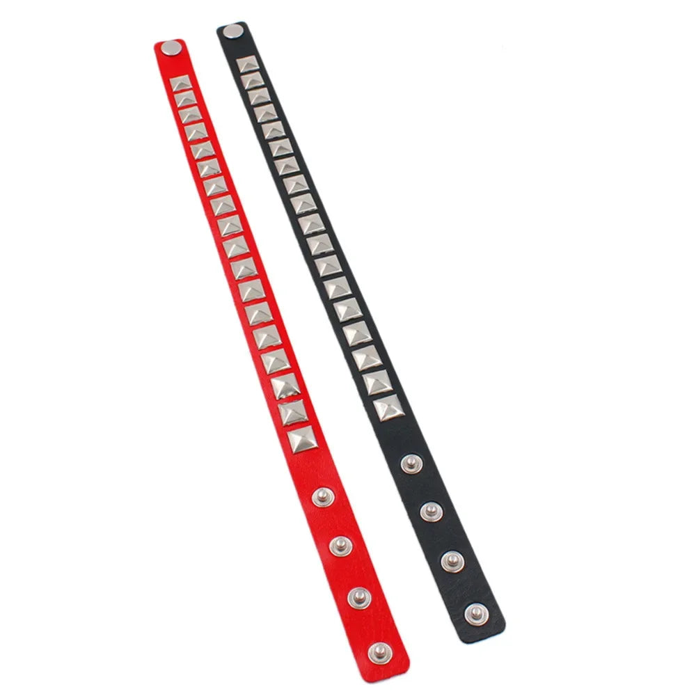 Anime Square Nail PU Leather Choker Necklace Jewelry for Women Men Cosplay Gothic Punk Rivet Collar Clavicle Chain Halloween Gif