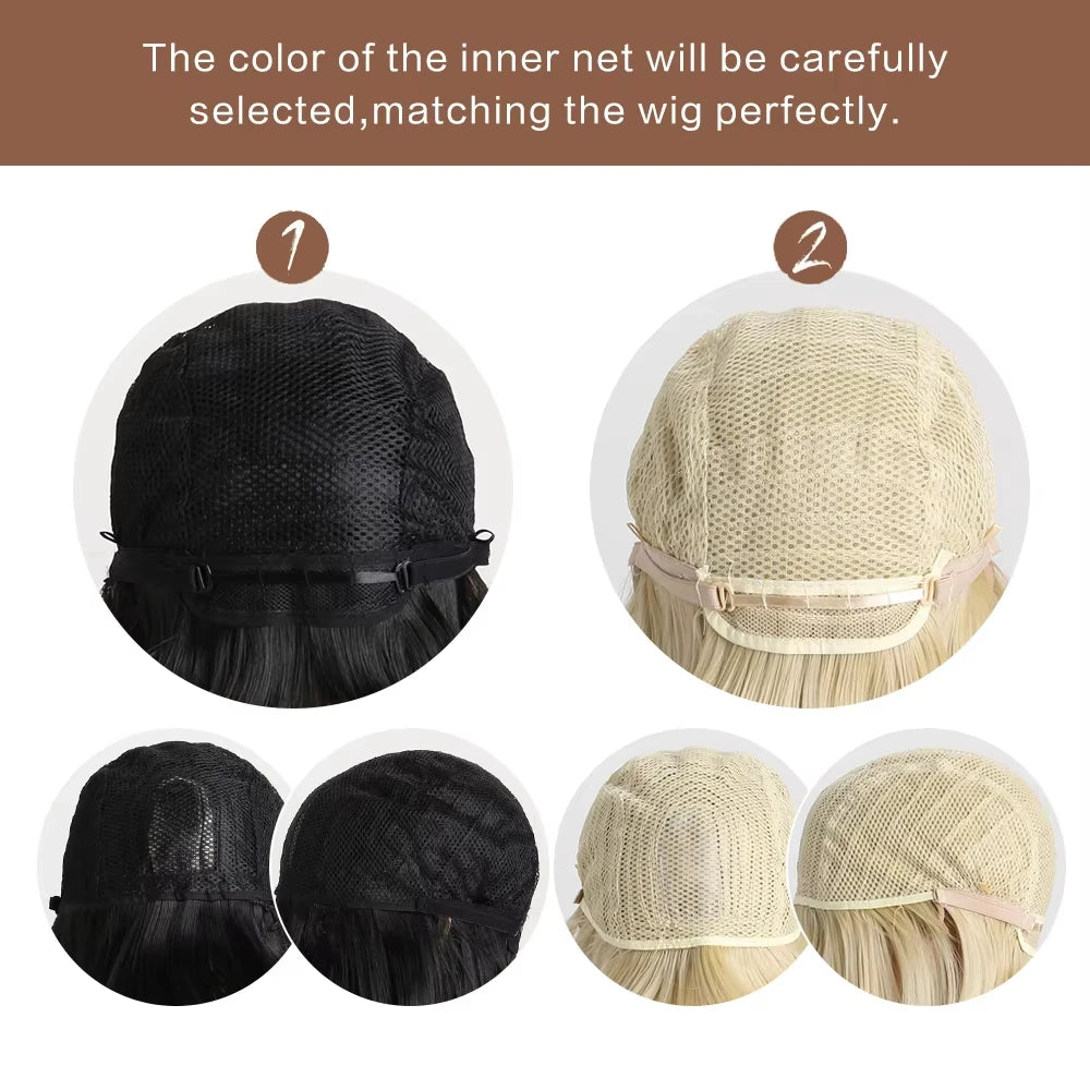 Pink long straight hair synthetic wig for Halloween party cosplay wig for daily use, high-temperature hair accessory wig kit