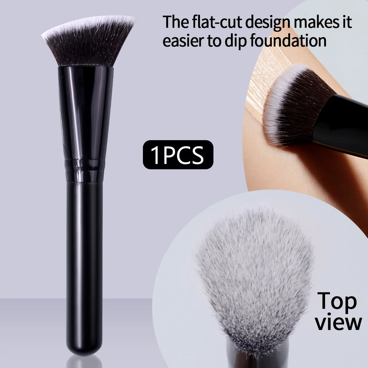 1PCS soft angled makeup brush, blush brush, contouring brush, powder brush, setting brush, contour brush, portable beauty tools