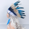 Women's Funky Chief Headdress Headband with Feathers for Halloween Stage Costume Performances Photography & Fashion Show Accesso
