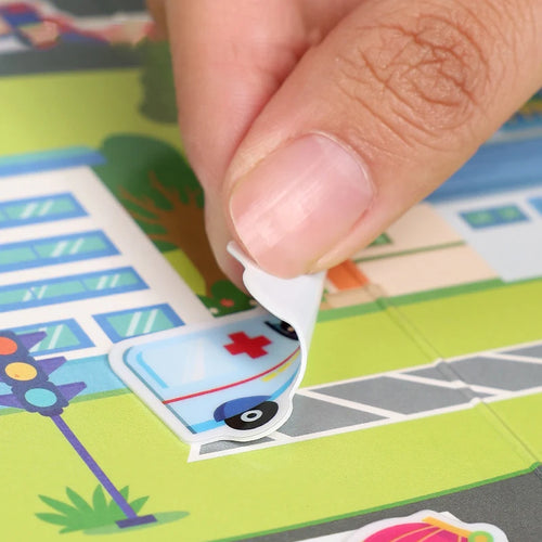 1 Book Jelly Sticker Book Quiet Book DIY Fun for Children's Scene Stickers Repeatedly Paste Puzzle Sticker Book