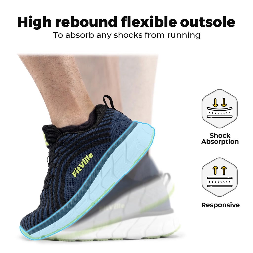 FitVille Wide Toe Box Shoes for Men Cushioned Well Extra Wide Width Shoes Non Slip Wide Lightweight Breathable Running Shoes