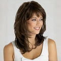 Synthetic Wig for Daily Use, Which Is Medium Brown and Has a Wavy, Layered Cut Carnival, St. Patrick's Day, Back-to-School