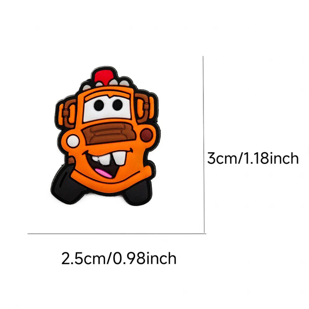 Hot Sales Potdemiel Cartoon Car Series PVC Shoe Charms Accessories Detachable DIY Shoe Decorations Buckle Creativity Gifts