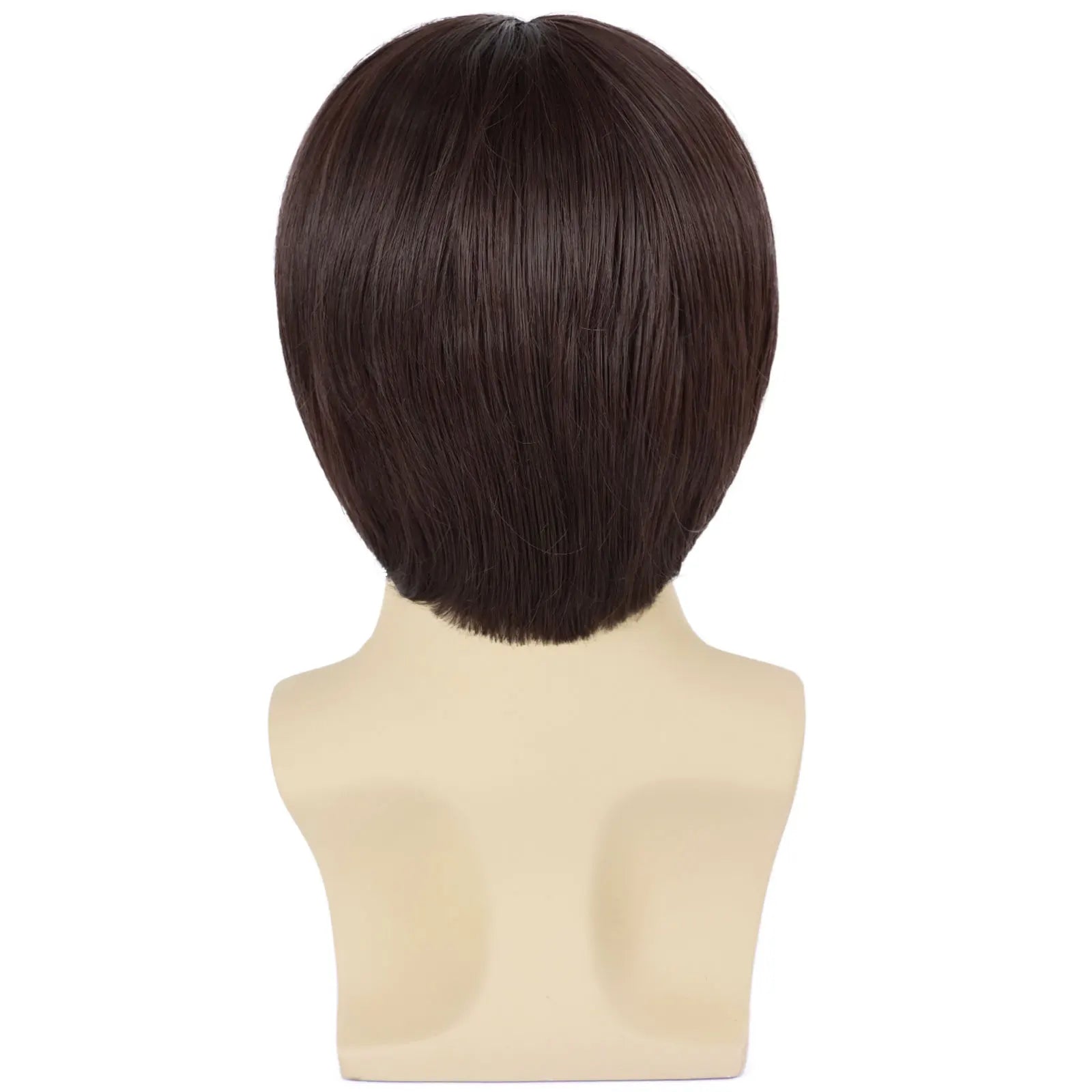 Synthetic Cosplay Wig with Bangs + Glasses Mushroom Wigs Cut Funny Wigs for Men 60s Women Straight Adult for Anime Halloween
