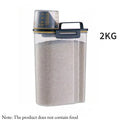 1pc Airtight Pet Food Storage Container, 1.5kg/2kg Plastic Sealed Jar with Measuring Cup for Dog Cat Dry Food Kibble