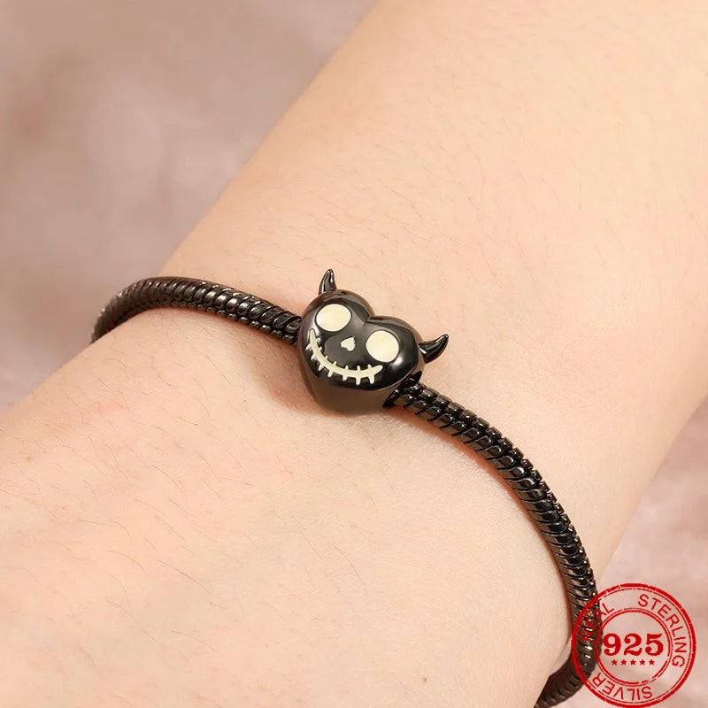 925 Sterling Silver Halloween Skull & Monster Charm Beads Collection Gothic Spooky Design Beads for Women DIY Jewelry