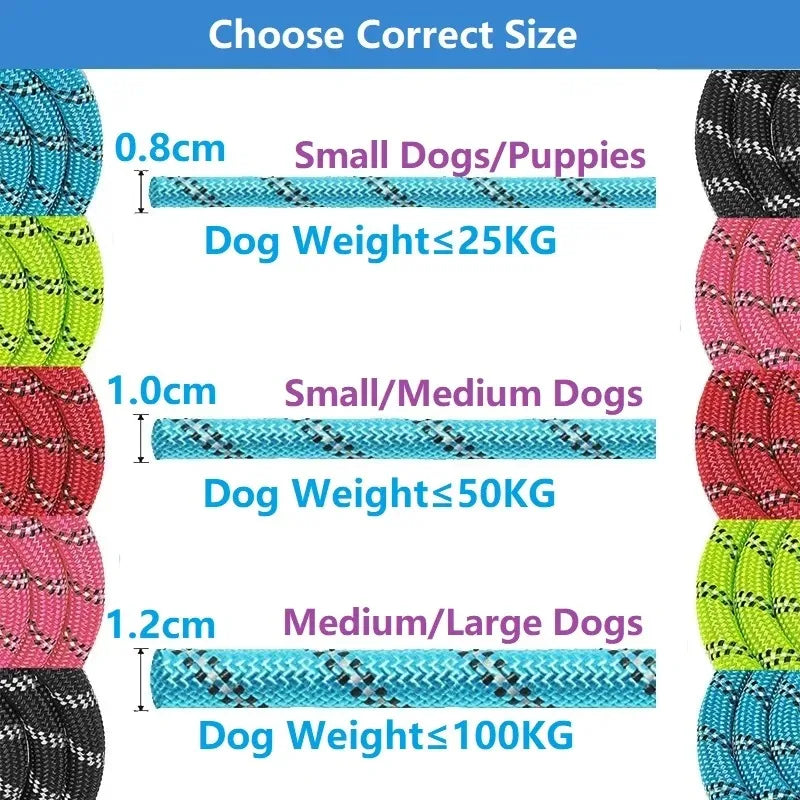 150/200/300CM Strong Leashes for Dogs Soft Handle Dog Leash Reinforced Leash for Small Medium Large Dogs Big Dog Supplies