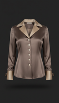 Silk Tailored Blouse with French Cuffs