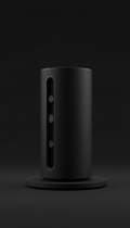 Smart speaker in obsidian black carbon fiber