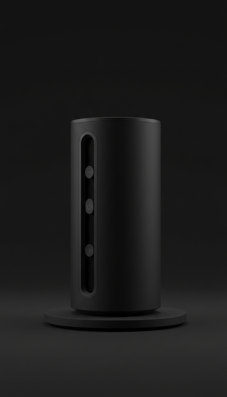 Smart speaker in obsidian black carbon fiber
